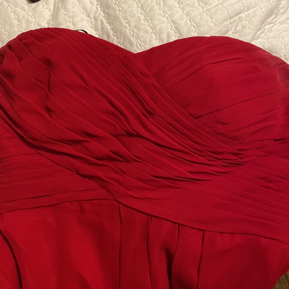 WINE STRAPLESS BRIDESMAID DRESS - Picture 11 of 15